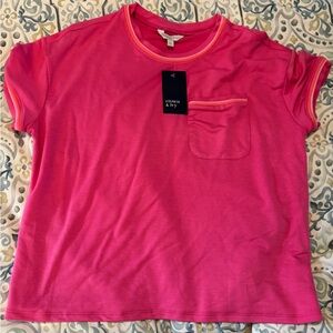 Crown & Ivy Kids Vibrant Pink Tee with Pocket